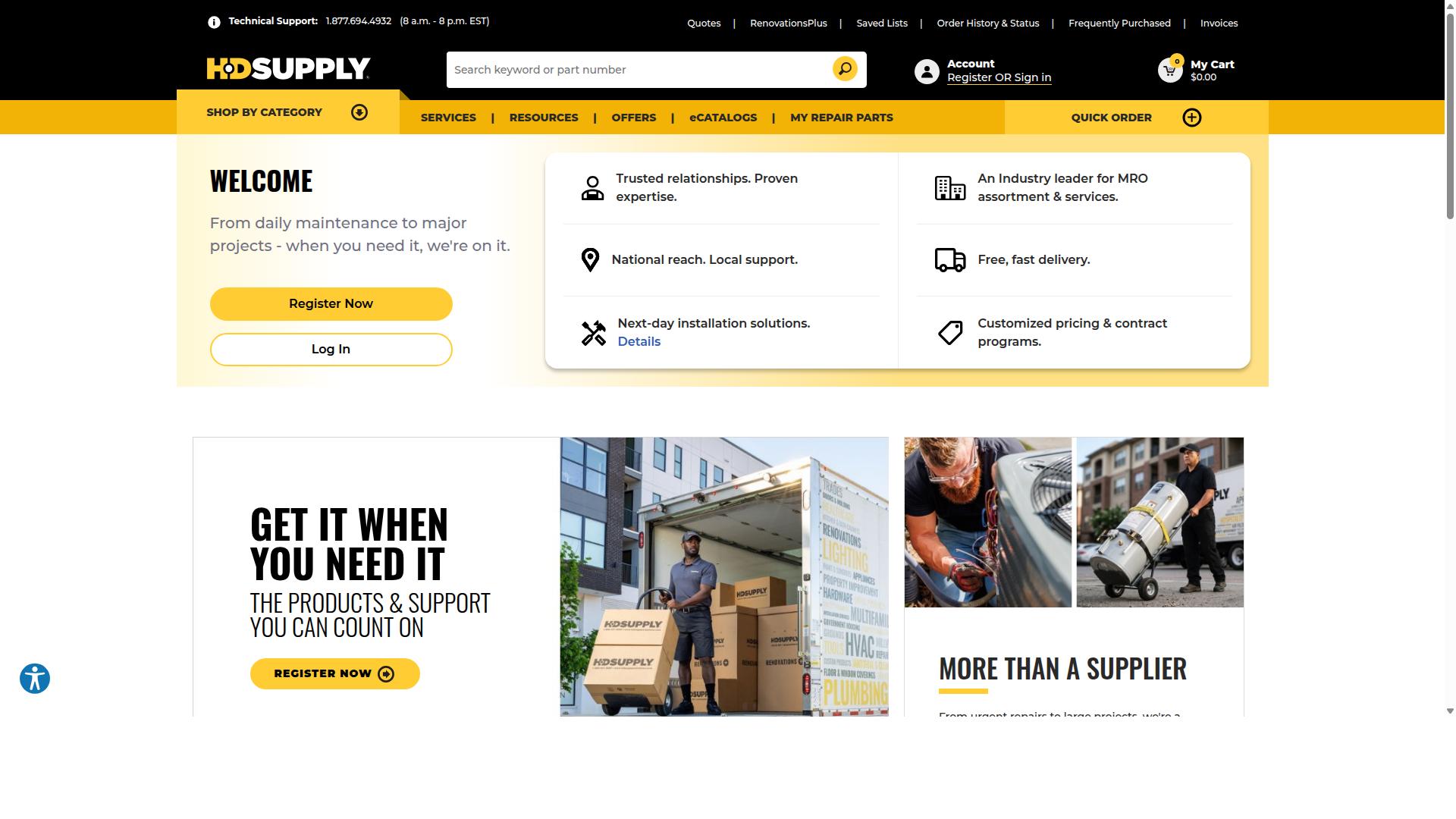 HD Supply website